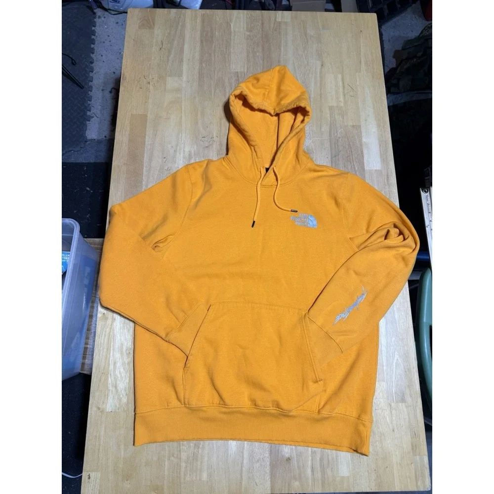 The North Face Hoodie Mens XL Orange Never Stop Exploring Graphic Pullover